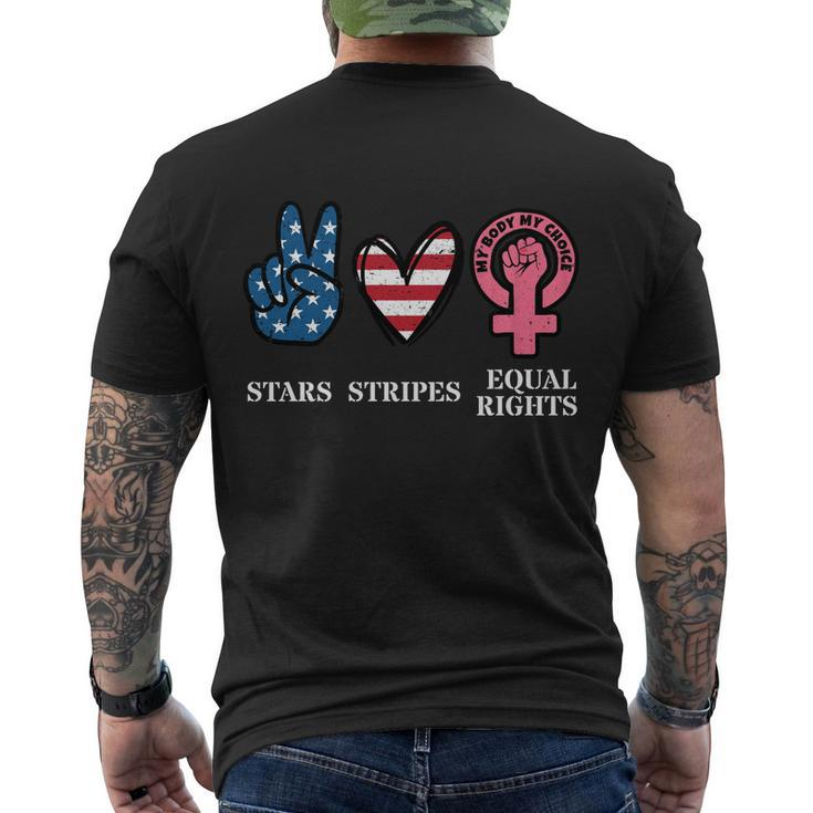 Stars Stripes And Equal Rights 4Th Of July Reproductive Rights Cool Gift Men's Crewneck Short Sleeve Back Print T-shirt
