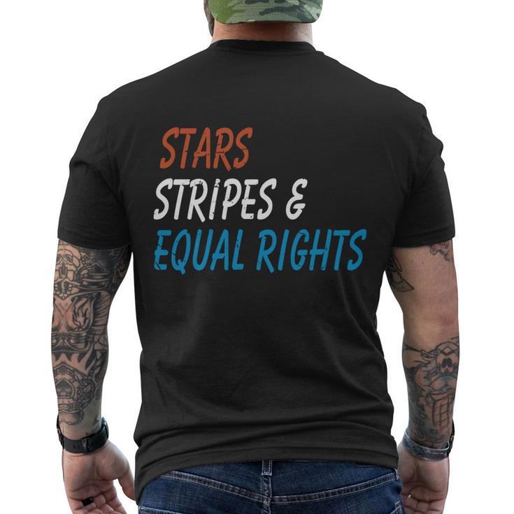 Stars Stripes And Equal Rights 4Th Of July Womens Rights Men's Crewneck Short Sleeve Back Print T-shirt