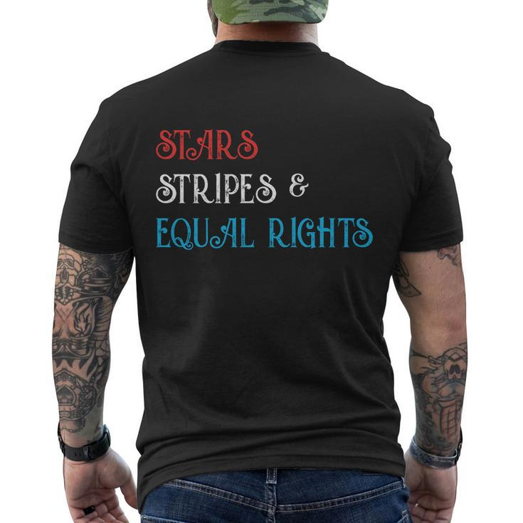 Stars Stripes And Equal Rights Pro Roe Pro Choice  Men's Crewneck Short Sleeve Back Print T-shirt