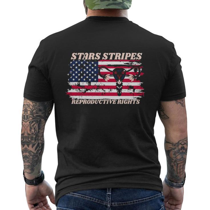 Stars Stripes Reproductive Rights Fourth Of July My Body My Choice Uterus Men's Back Print T-shirt
