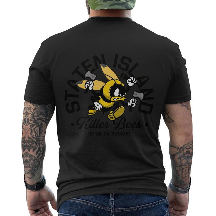 Staten Island Killer Bees Men's Crewneck Short Sleeve Back Print T-shirt