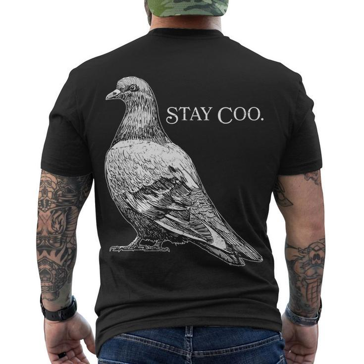 Stay Coo Pigeon Tshirt Men's Crewneck Short Sleeve Back Print T-shirt