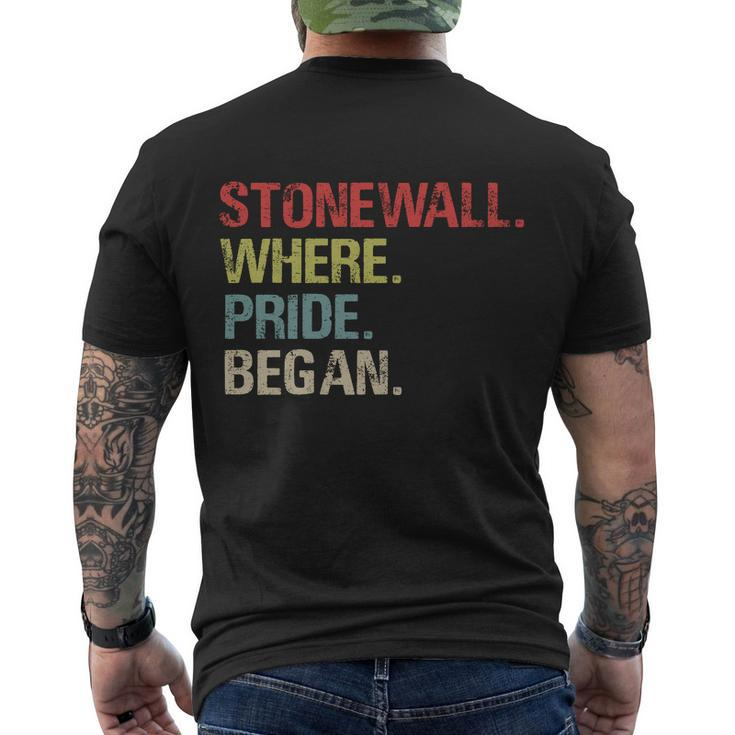 Stonewall Where Pride Began Lgbt Gay Lesbian Pride  Men's Crewneck Short Sleeve Back Print T-shirt