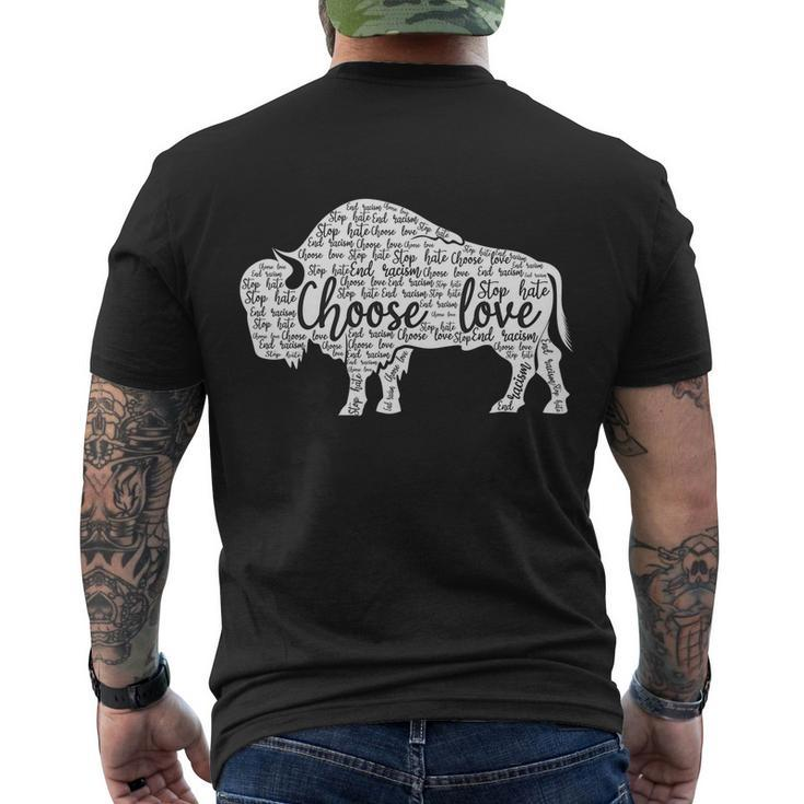 Stop Hate End Racism Choose Love Meaningful Gift Pray For Buffalo Strong Gift Men's Crewneck Short Sleeve Back Print T-shirt