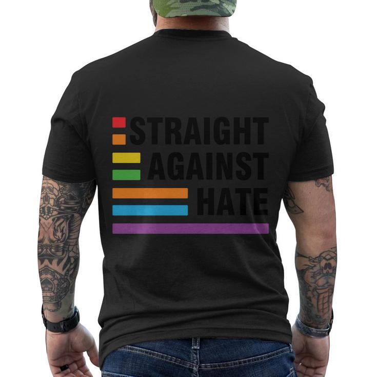 Straight Against Hate Pride Month Lbgt Men's Crewneck Short Sleeve Back Print T-shirt