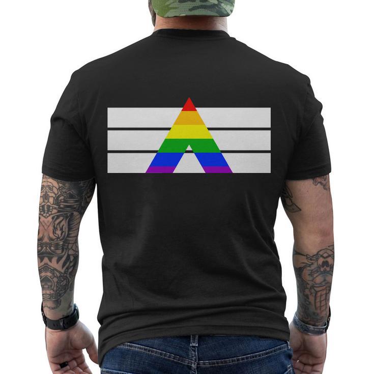 Straight Ally Pride Flag Men's Crewneck Short Sleeve Back Print T-shirt