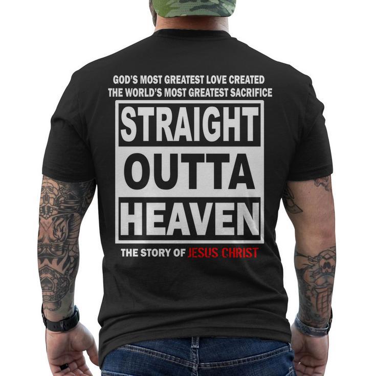 Straight Outta Heaven Men's Crewneck Short Sleeve Back Print T-shirt