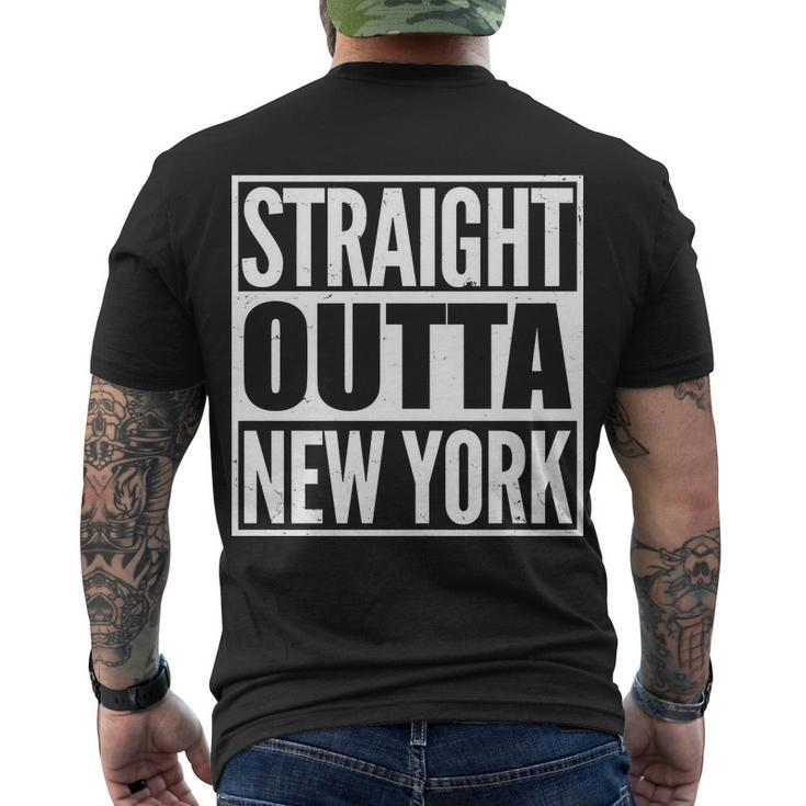 Straight Outta New York Men's Crewneck Short Sleeve Back Print T-shirt