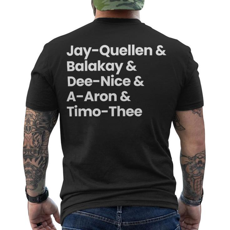Substitute Teacher Names Men's T-shirt Back Print