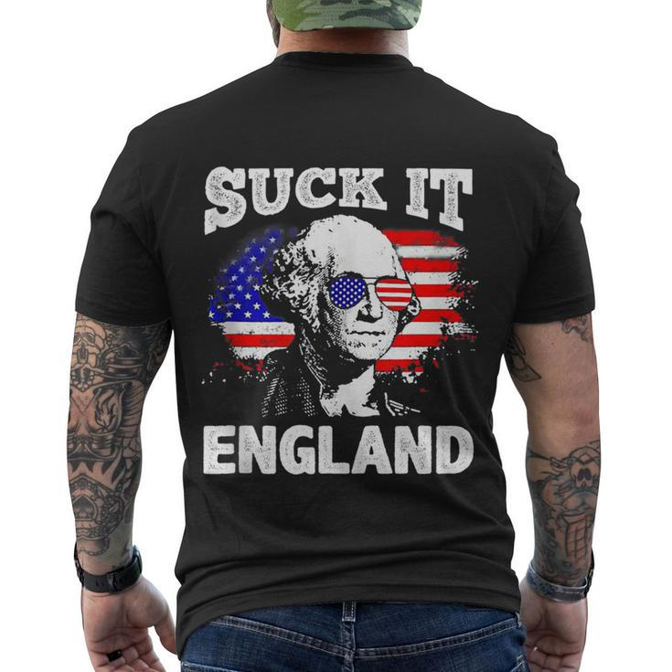 Suck It England Funny 4Th Of July Flag Patriotic Men's Crewneck Short Sleeve Back Print T-shirt