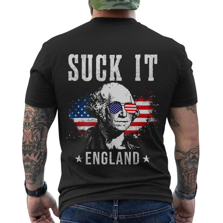 Suck It England Funny 4Th Of July George Washington  Men's Crewneck Short Sleeve Back Print T-shirt