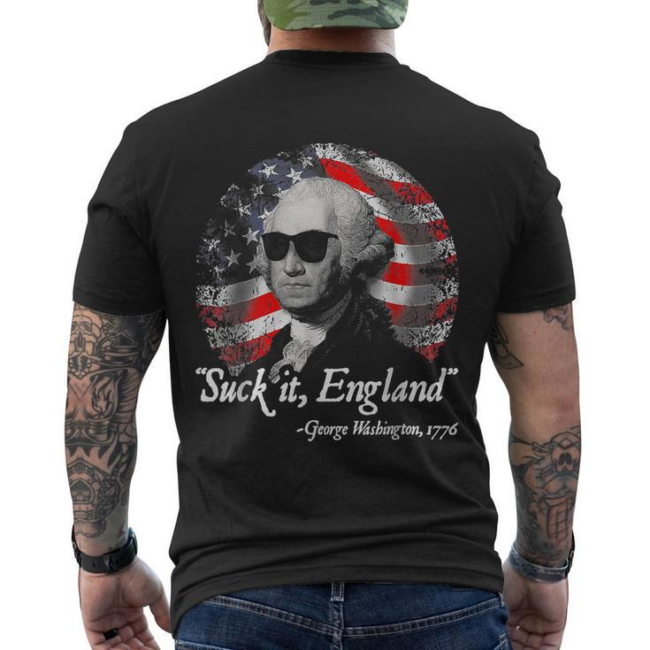 Suck It England Funny 4Th Of July George Washington  Men's Crewneck Short Sleeve Back Print T-shirt