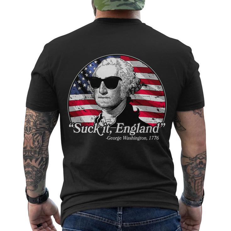 Suck It England George Washington 1776 Tshirt Men's Crewneck Short Sleeve Back Print T-shirt