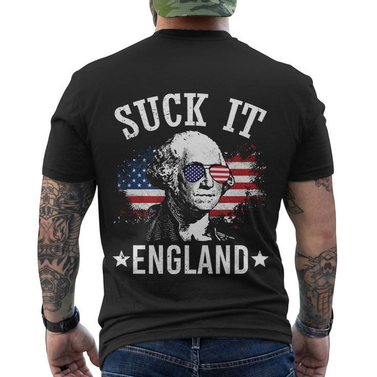 Suck It England Shirt Funny 4Th Of July George Washington Men's Crewneck Short Sleeve Back Print T-shirt