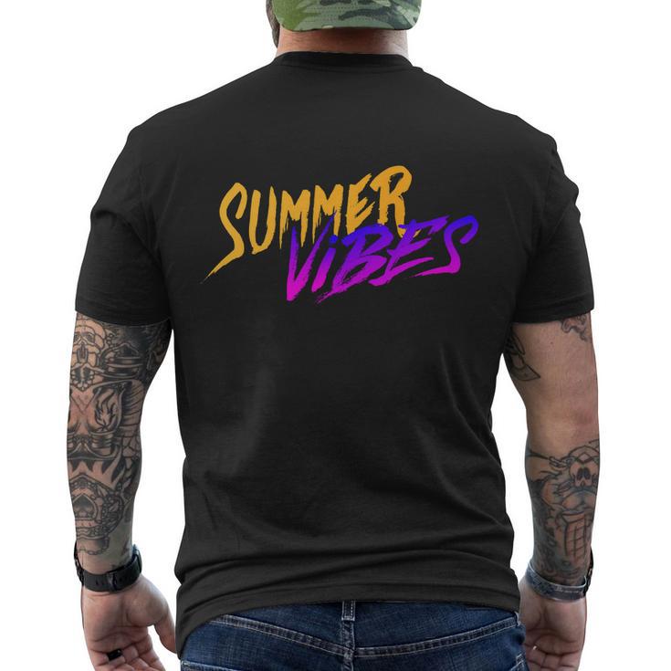 Summer Vibes Retro Men's Crewneck Short Sleeve Back Print T-shirt