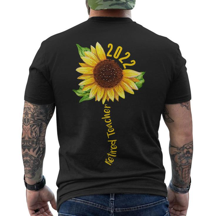 Womens Sunflower Retired Teacher Retirement 2022 Mom Men's T-shirt Back Print