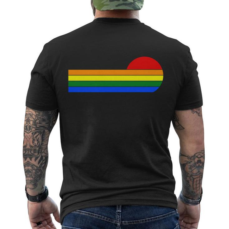 Sunset Lgbt Gay Pride Lesbian Bisexual Ally Quote Men's Crewneck Short Sleeve Back Print T-shirt