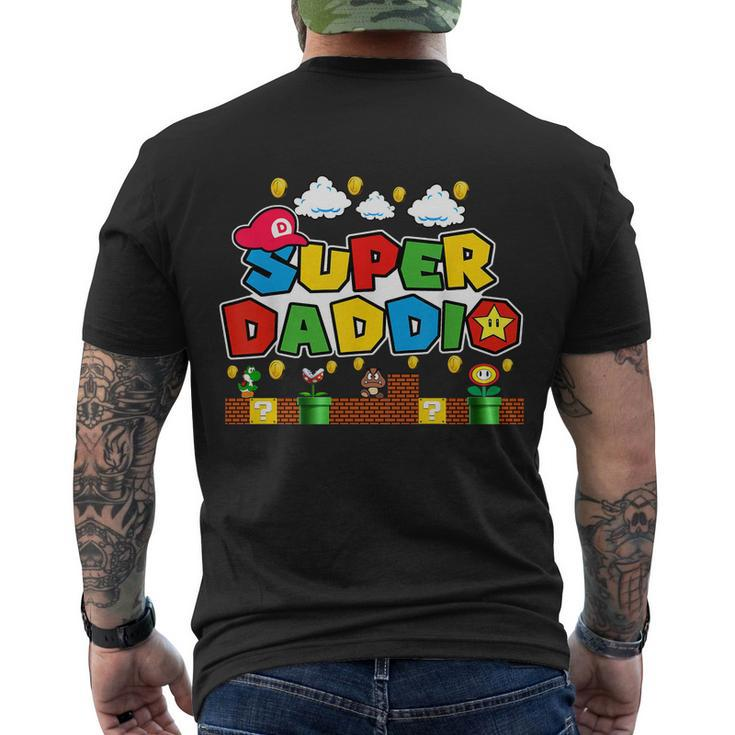 Super Daddio Funny Super Dad Daddy Father Men's Crewneck Short Sleeve Back Print T-shirt