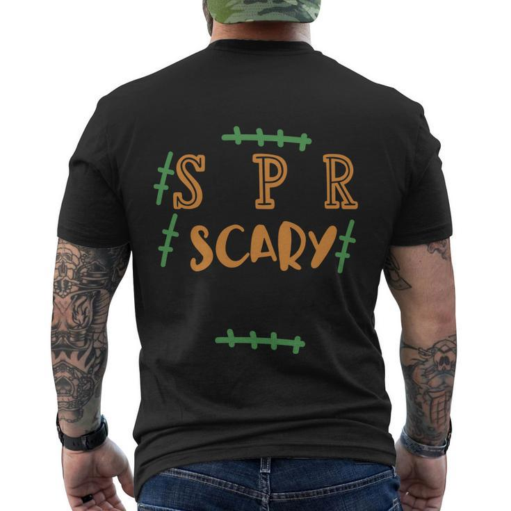 Super Scary Lil Dude Halloween Quote V3 Men's Crewneck Short Sleeve Back Print T-shirt