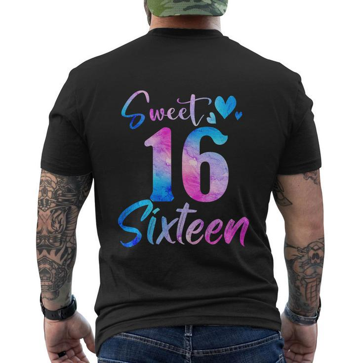 Sweet 16Th Birthday Party Funny Sixteen Years Old Girl Men's Crewneck Short Sleeve Back Print T-shirt