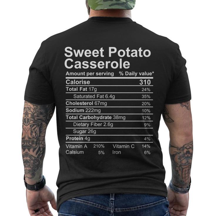 Sweet Potato Casserole Nutrition Facts Label Men's Crewneck Short Sleeve Back Print T-shirt