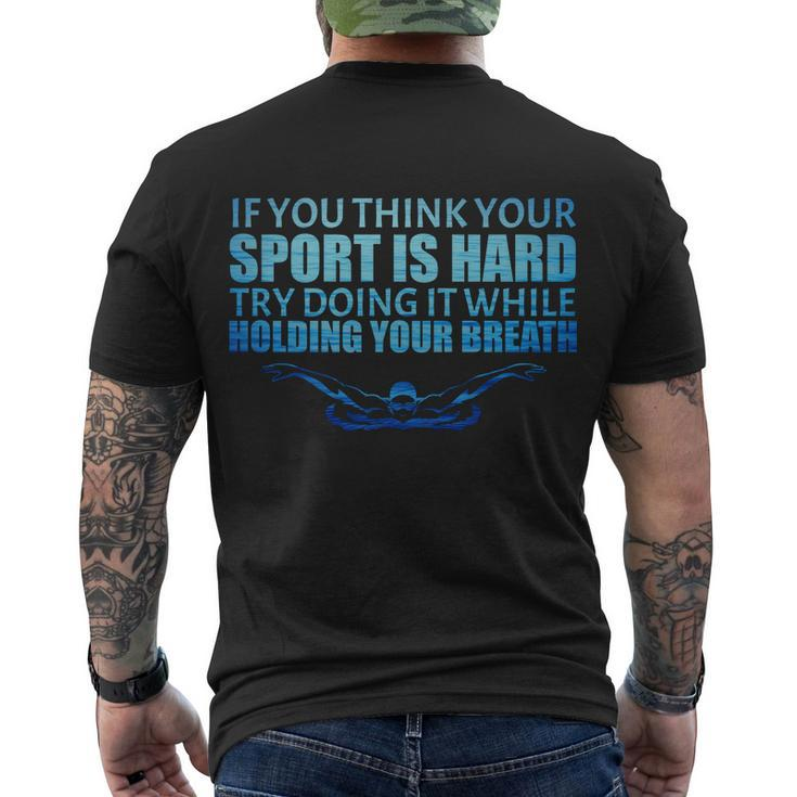 Swimming Is Hard Men's Crewneck Short Sleeve Back Print T-shirt