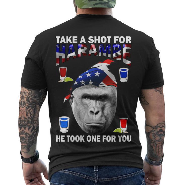 Take A Shot For Harambe Tshirt Men's Crewneck Short Sleeve Back Print T-shirt