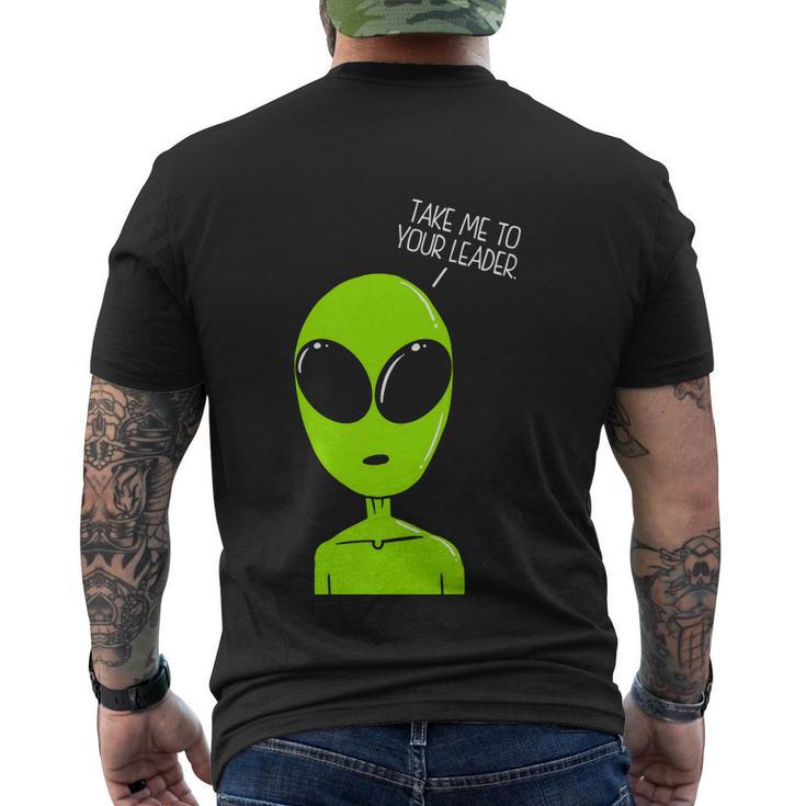 Take Me To Your Leader Alien Men's Crewneck Short Sleeve Back Print T-shirt