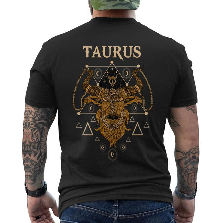 Taurus Zodiac Tshirt Men's Crewneck Short Sleeve Back Print T-shirt