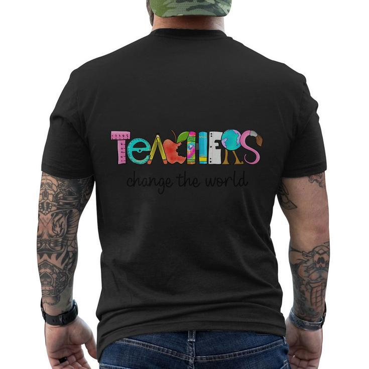 Teachers Change The World Graphic Plus Size Shirt For Teacher Men's Crewneck Short Sleeve Back Print T-shirt