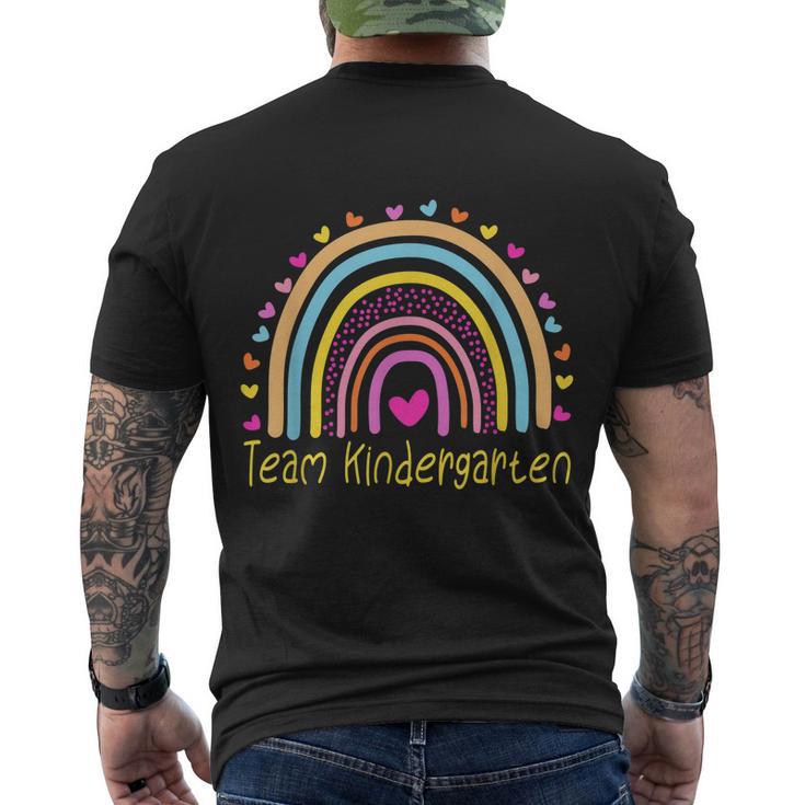 Team Kindergarten Teacher Rainbow Men's Crewneck Short Sleeve Back Print T-shirt