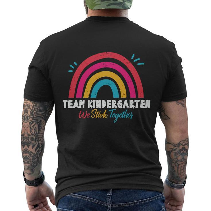 Team Kindergarten We Stick Together Graphic Plus Size Shirt For Kids Teacher Men's Crewneck Short Sleeve Back Print T-shirt