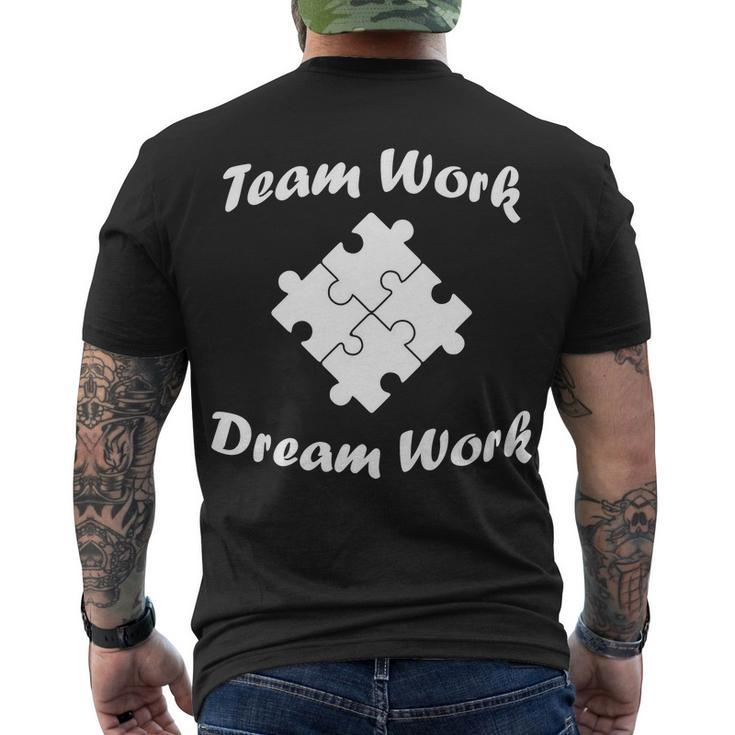 Team Work Dream Work Tshirt Men's Crewneck Short Sleeve Back Print T-shirt