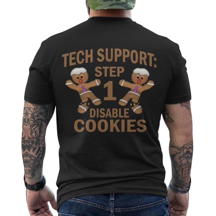 Tech Support Step One Disable Cookies Tshirt Men's Crewneck Short Sleeve Back Print T-shirt