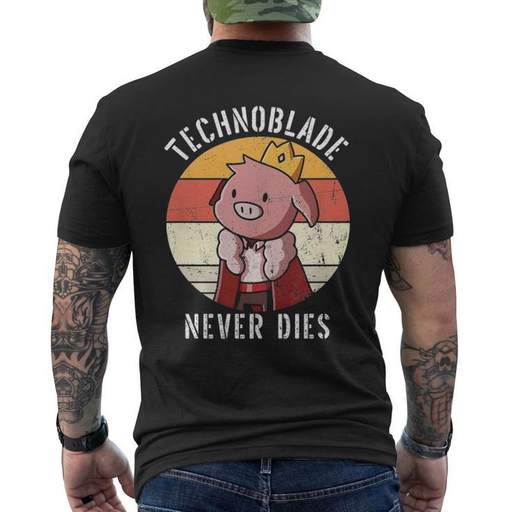 Technoblade Pig Rip Technoblade Agro Technoblade Never Dies Men's Back Print T-shirt