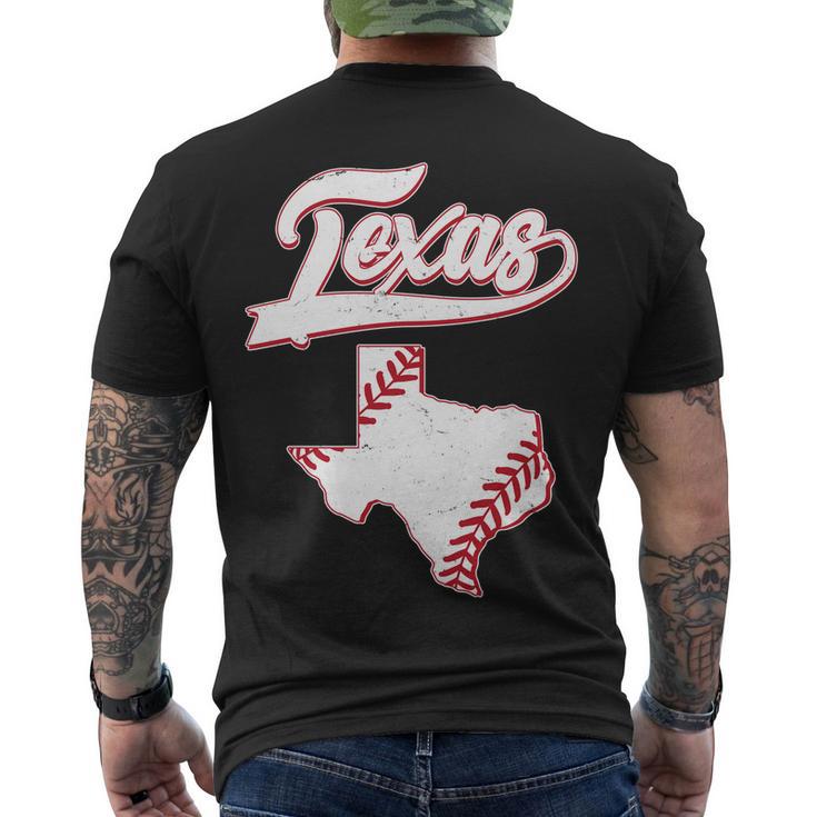 Texas State Baseball Fan Men's Crewneck Short Sleeve Back Print T-shirt