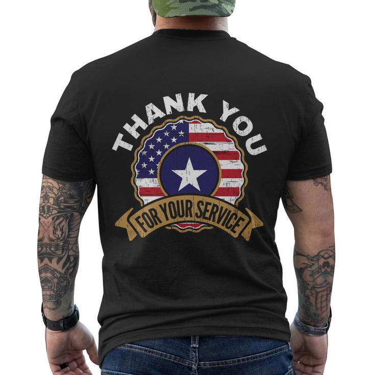 Thank You For Your Service Patriot Memorial Day Meaningful Men's T-shirt Back Print