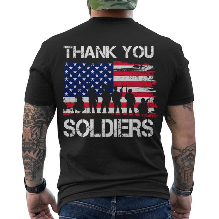 Thank You Soldiers Tshirt Men's Crewneck Short Sleeve Back Print T-shirt
