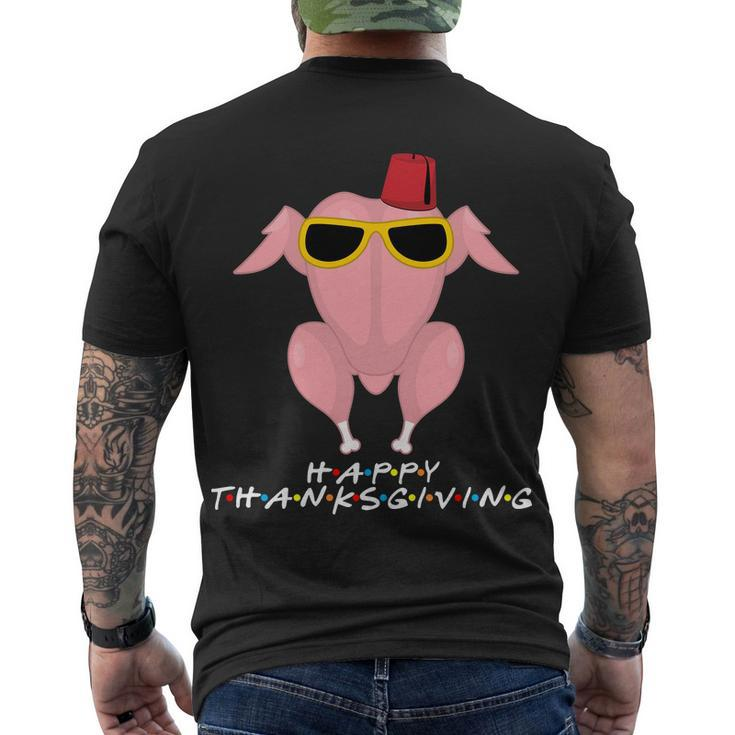 Thanksgiving Friends Funny Turkey Head Men's Crewneck Short Sleeve Back Print T-shirt