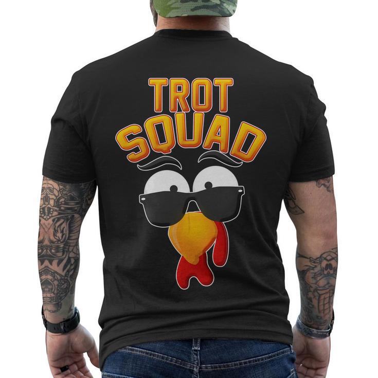 Thanksgiving Trot Squad Turkey Men's Crewneck Short Sleeve Back Print T-shirt