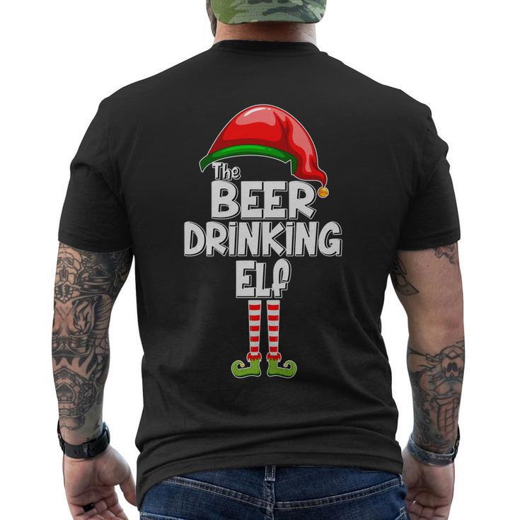 The Beer Drinking Elf Family Matching Christmas Tshirt Men's Crewneck Short Sleeve Back Print T-shirt