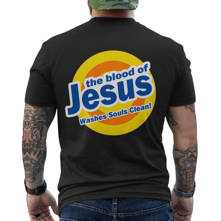 The Blood Of Jesus Washes Souls Clean Men's Crewneck Short Sleeve Back Print T-shirt