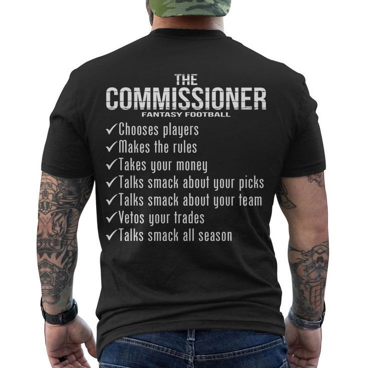 The Commissioner Fantasy Football Tshirt Men's Crewneck Short Sleeve Back Print T-shirt