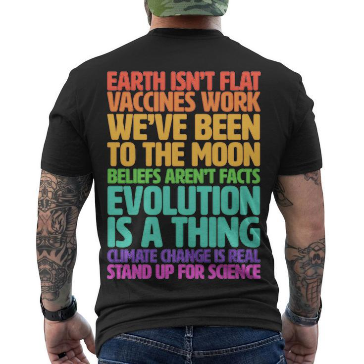 The Earth Isnt Flat Stand Up For Science Tshirt Men's Crewneck Short Sleeve Back Print T-shirt
