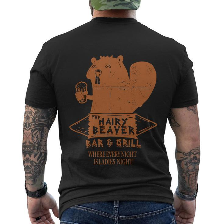 The Hairy Beaver Bar Tshirt Men's Crewneck Short Sleeve Back Print T-shirt