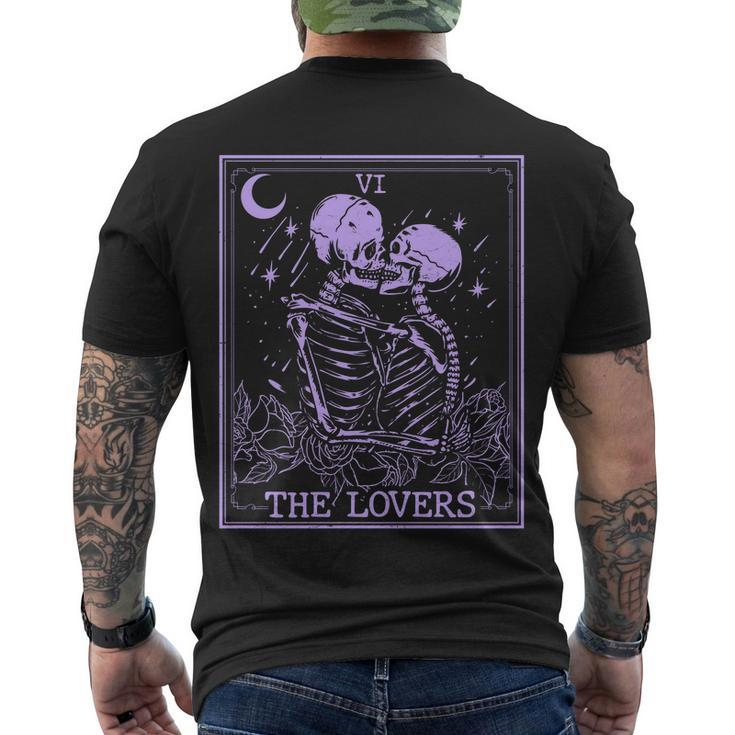 The Lovers Skeleton Tarot Card Vi Vintage Halloween Men's Crewneck Short Sleeve Back Print T-shirt