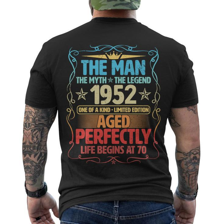 The Man Myth Legend 1952 Aged Perfectly 70Th Birthday Tshirt Men's Crewneck Short Sleeve Back Print T-shirt