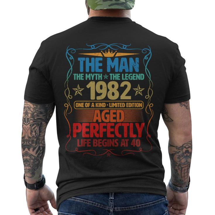 The Man Myth Legend 1982 Aged Perfectly 40Th Birthday Tshirt Men's Crewneck Short Sleeve Back Print T-shirt