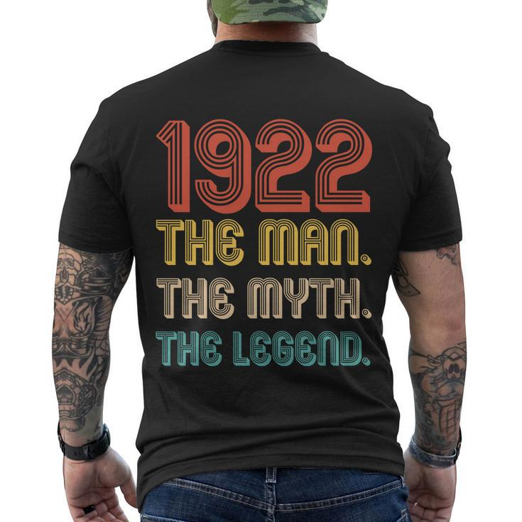 The Man The Myth The Legend 1922 100Th Birthday Men's Crewneck Short Sleeve Back Print T-shirt