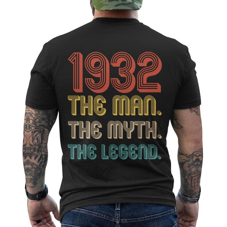 The Man The Myth The Legend 1932 90Th Birthday Men's Crewneck Short Sleeve Back Print T-shirt